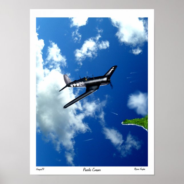 Pôster Pacific Corsair sobre Saipan. (Frente)