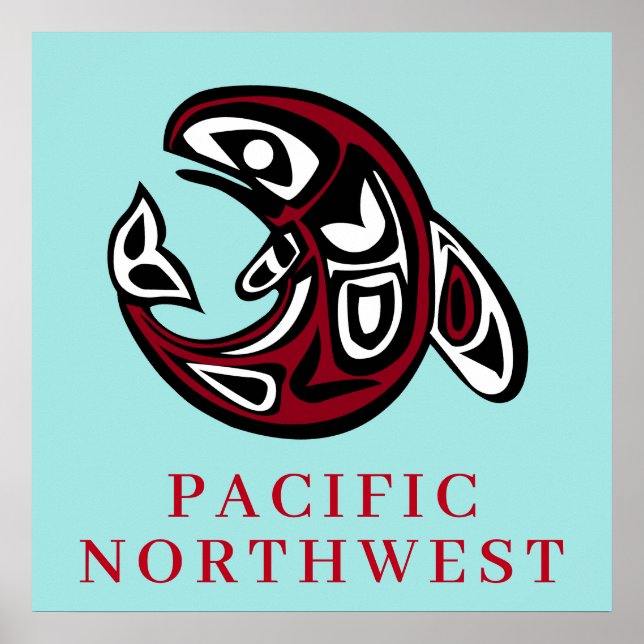 Poster Pacific Northwest Native American Killer Whale (Frente)