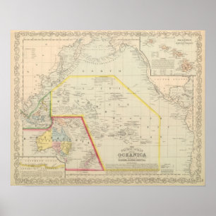 Pôster Pacific Ocean including Oceania