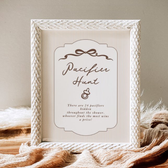 Poster Pacifier Hunt Bebe Cafe Hand drawn Gender neutral (Criador carregado)