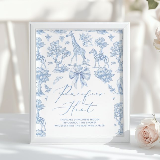 Poster Pacifier Hunt Toile de Jouy Safari animals (Criador carregado)