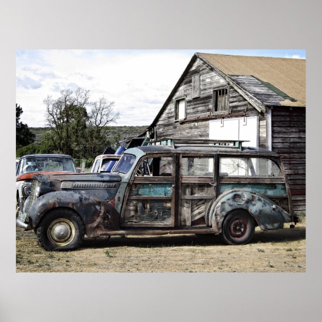 Pôster PACKARD WODY STATION WAGON c. década de 1940 (Frente)