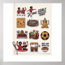 Pacote de Adesivos do Dia de Jogo de Futebol Egípc