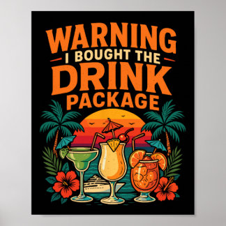 Poster Pacote de Bebidas de Férias em Navio de Cruzeiro A