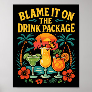 Poster Pacote de Bebidas de Férias em Navio de Cruzeiro C