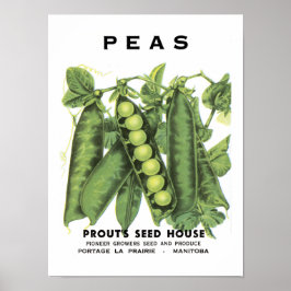 Poster Pacote de Semente de Peas Vintage