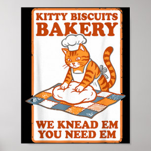 Poster Padaria de biscoitos de gatinho gato engraçado ama