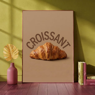 Poster Padaria de Croissant Arte de Pastelaria Cozinha Ac