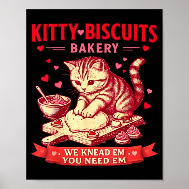 Poster Padaria Kitty Biscuits Nós Amassamos Em Você Preci (Frente)