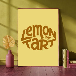 Poster Padaria Torta de Limão Arte Tipográfica Cozinha Ca