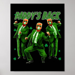 Poster Paddy Back Funny Trump Dia de São Patrício Irish S