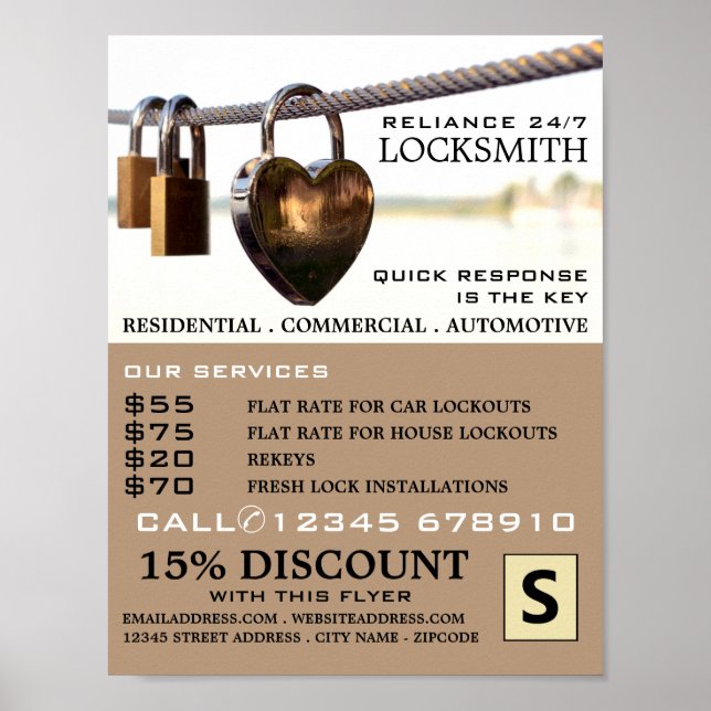 Poster Padlocks Hanging on Rope, Publicidade a Artesanato (Frente)