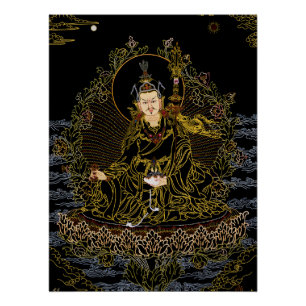 Pôster Padmasambhava Guru Rinpoche Budista Thangka