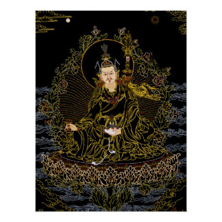 Pôster Padmasambhava Guru Rinpoche Budista Thangka