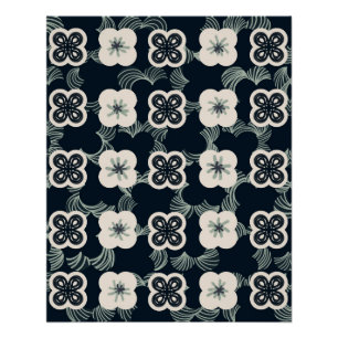 Pôster padrão_5_flor_1 poster brilhante