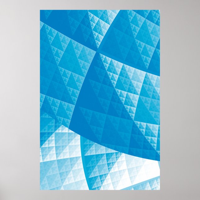 Pôster Padrão abstrato azul (Frente)