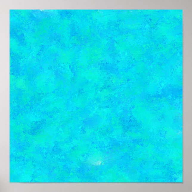 Poster Padrão Abstrato Azul Turquesa (Frente)