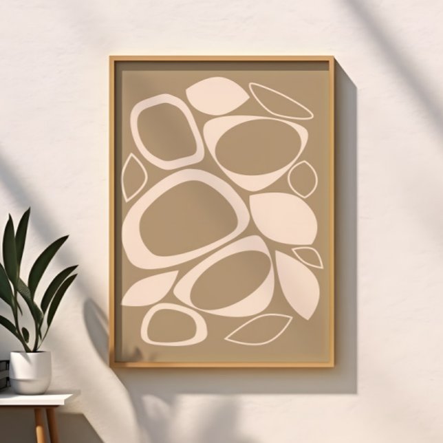 Poster Padrão Abstrato Bege Creme Moderno e Elegante (Criador carregado)