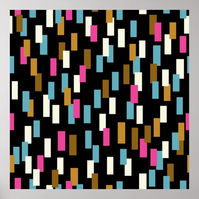 Poster padrão abstrato com formas geométricas texturizada (Frente)