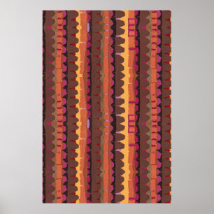 Poster Padrão abstrato contínuo botânico 4
