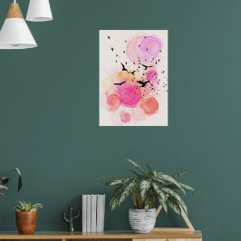 Poster padrão abstrato de aves coloridas