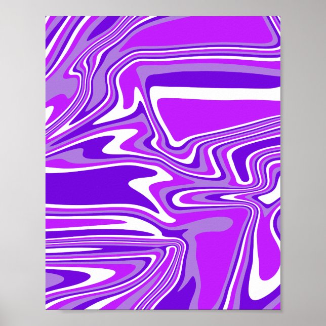 Poster Padrão Abstrato de Redemoinho Roxo (Frente)
