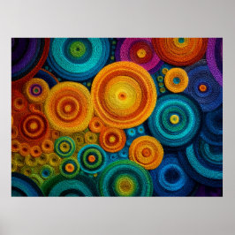 Poster Padrão Abstrato Espiral Colorido Redemoinho Geomét