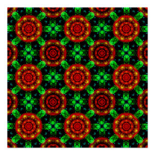Pôster Padrão Abstrato Floral Moderno Boho Elegante #504