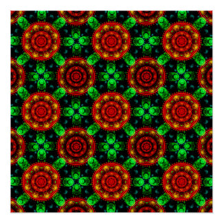 Pôster Padrão Abstrato Floral Moderno Boho Elegante #504