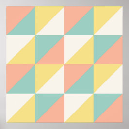 Poster Padrão Abstrato Geométrico Triangular Colorido