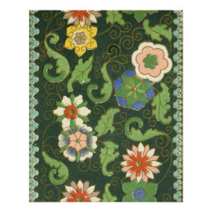 Pôster Padrão Antigo Cloisonné Chinês: Jade Verde