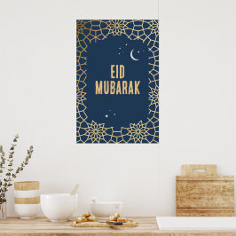 Poster Padrão Arabesco Eid Mubarak