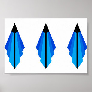 Poster Padrão Art Deco em Blues