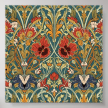 Padrão Art Nouveau Floral de William Morris Compto