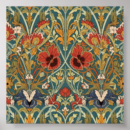 Poster Padrão Art Nouveau Floral de William Morris Compto