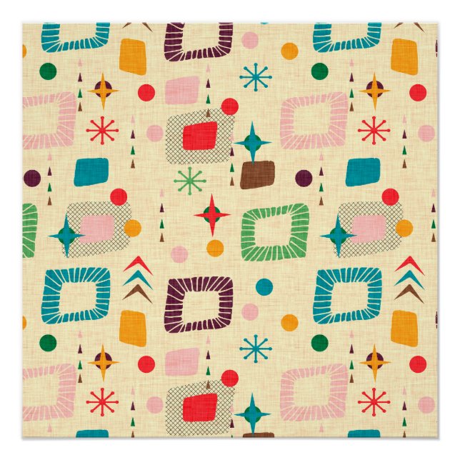 Pôster Padrão atômico dos anos 50 (Frente)