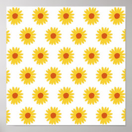 Poster Padrão Bonito de girassol amarelo - Y2K