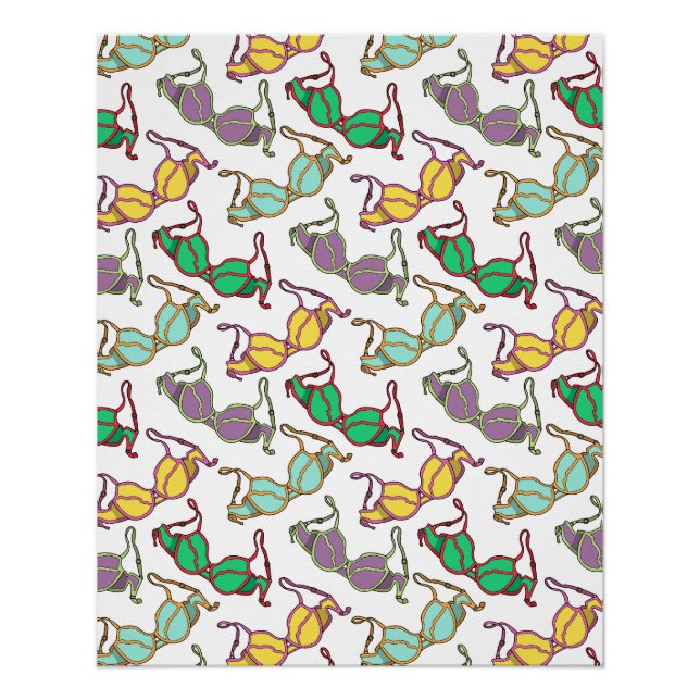 Pôster Padrão Bra Multicolor (Frente)