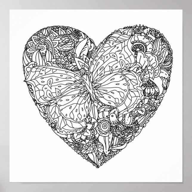 Poster Padrão Cardíaco da Borboleta 2 (Frente)