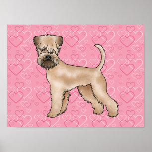Poster Padrão Cardíaco De Amor Com Cachorro Mole