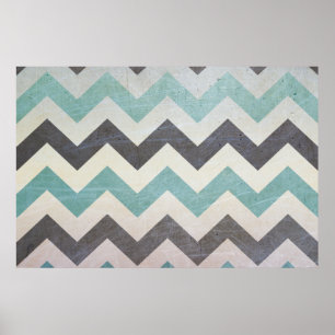 Pôster Padrão Chevron na Textura Metálica de Shirley Ta