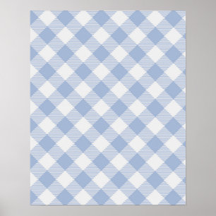 Pôster Padrão clássico Gingham azul verificado