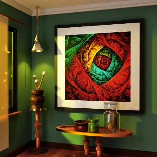 Poster Padrão Colorido de Arte Moderna Abstrato artística