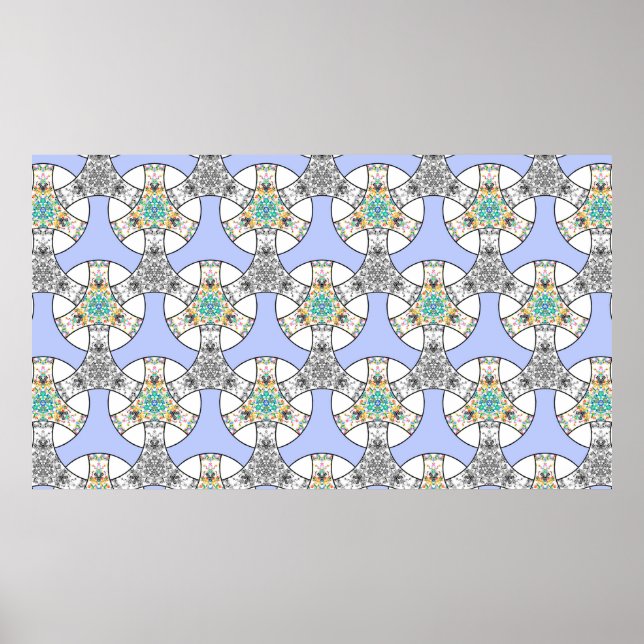 Poster Padrão colorido de faixas entrelaçadas de mosaico  (Frente)