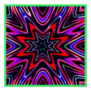 Pôster Padrão Colorido de Neon Vibes