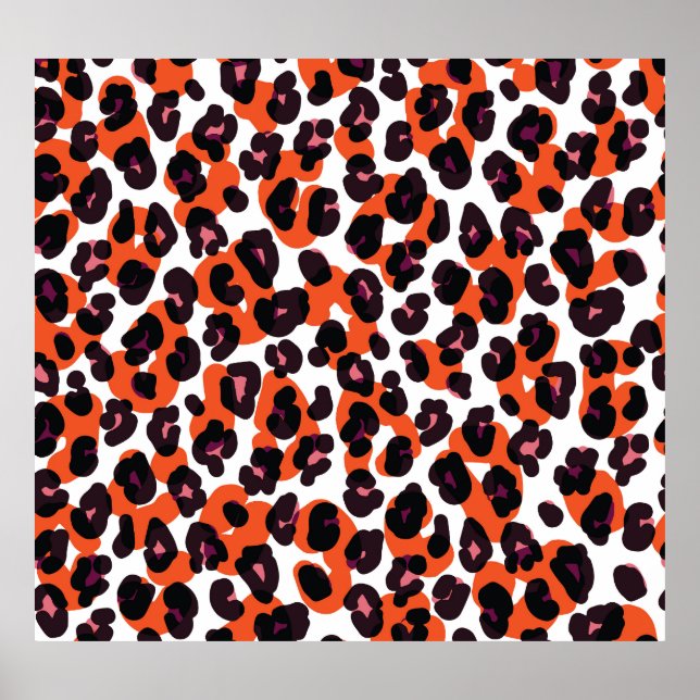 Poster Padrão Colorido do Leopardo: Design sem costura. (Frente)