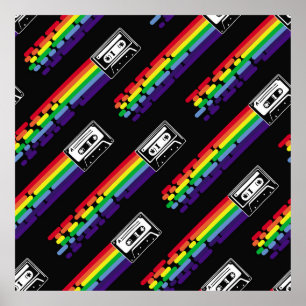 Poster Padrão colorido sobre fundo preto. Cascas compacta