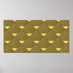 Poster Padrão contínuo Art Deco. decoração ornamento.