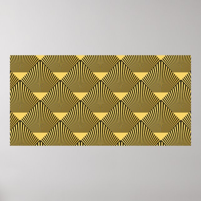 Poster padrão contínuo Art Deco. decoração ornamento.  (Frente)