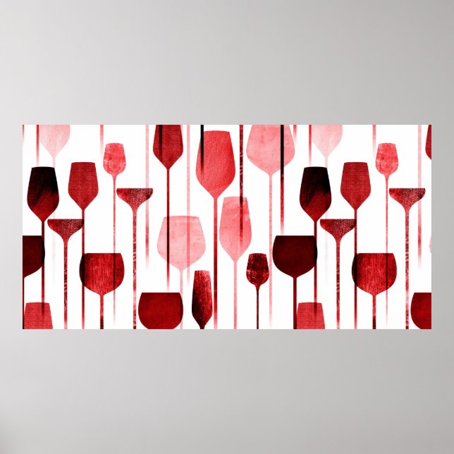 Poster Padrão contínuo de bebidas de festa (Frente)